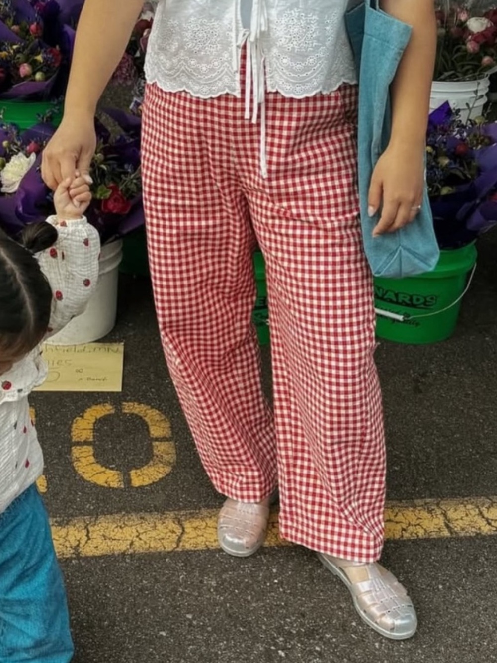 Le Bon Shoppe Arc Pants in Red Gingham M - Picture 4 of 10